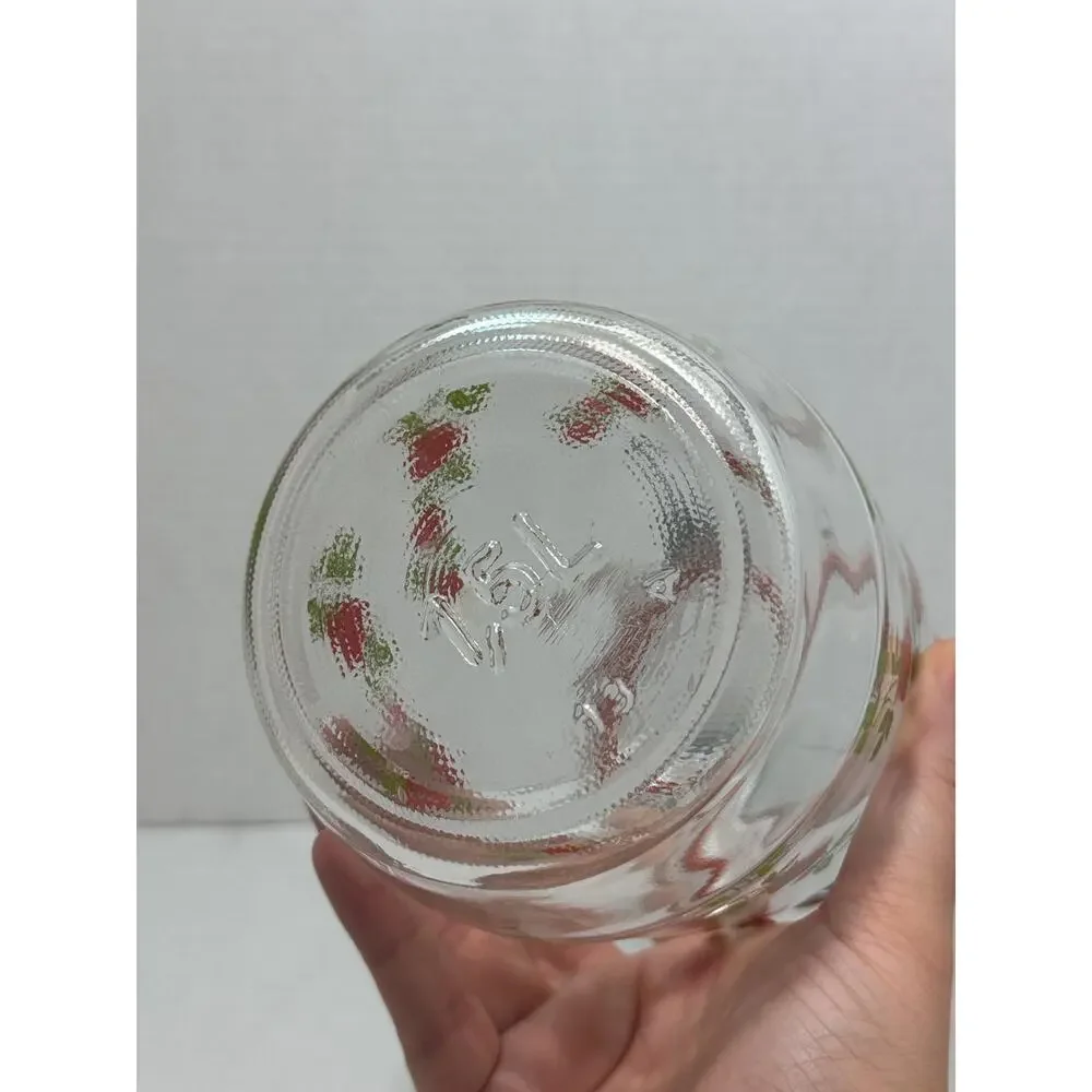 Vintage ARC Red Roses / Flowers Jar / Cannister Made in France 1.5 L